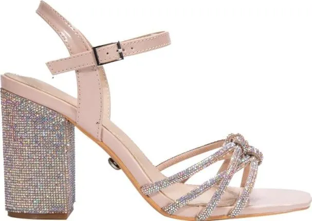 sandalia tacón con pedrería