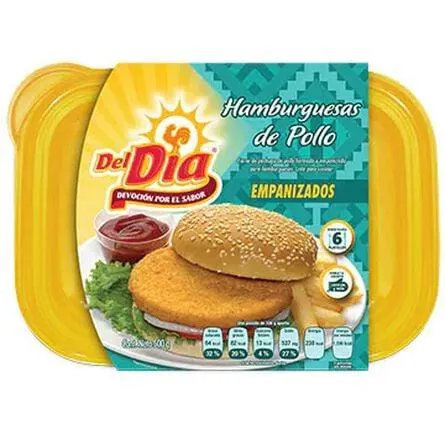 Hamburguesas de pollo Del Día empanizadas 500 g