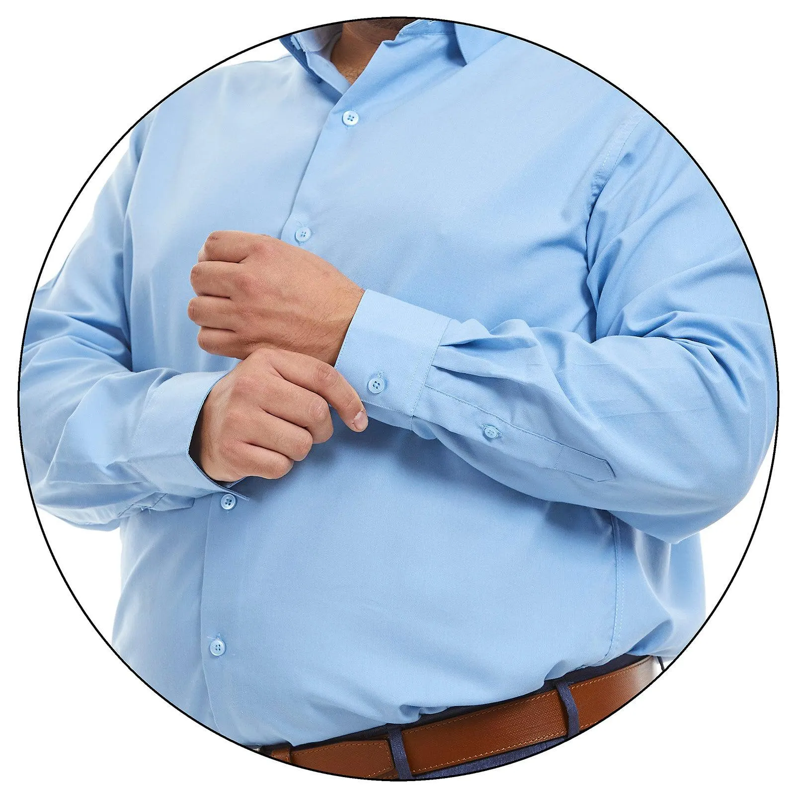 Camisa Manga Larga | Azul | Tallas Extra