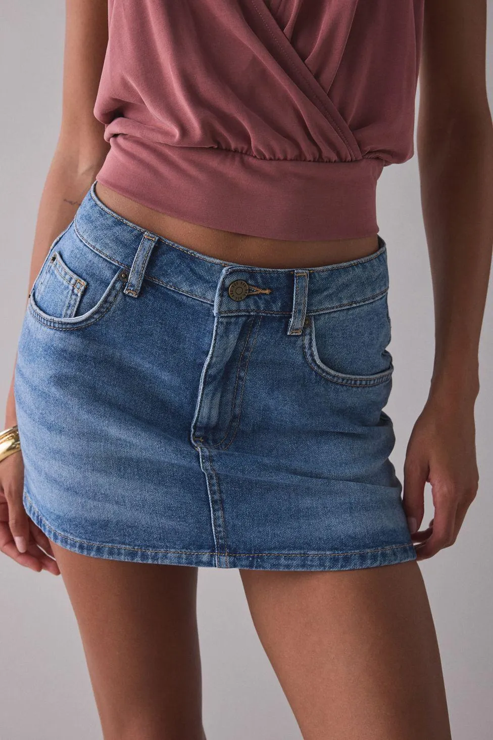 BDG Onna Denim Micro Mini Skirt