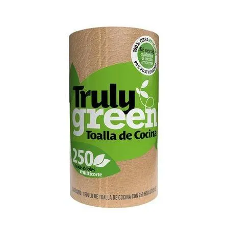 Toalla de cocina Truly Green 250 hojas dobles