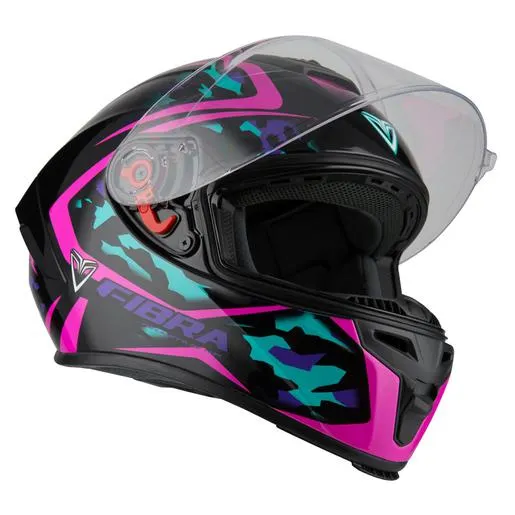 CASCO FIBRA SEALS M NEGRO FUCSIA