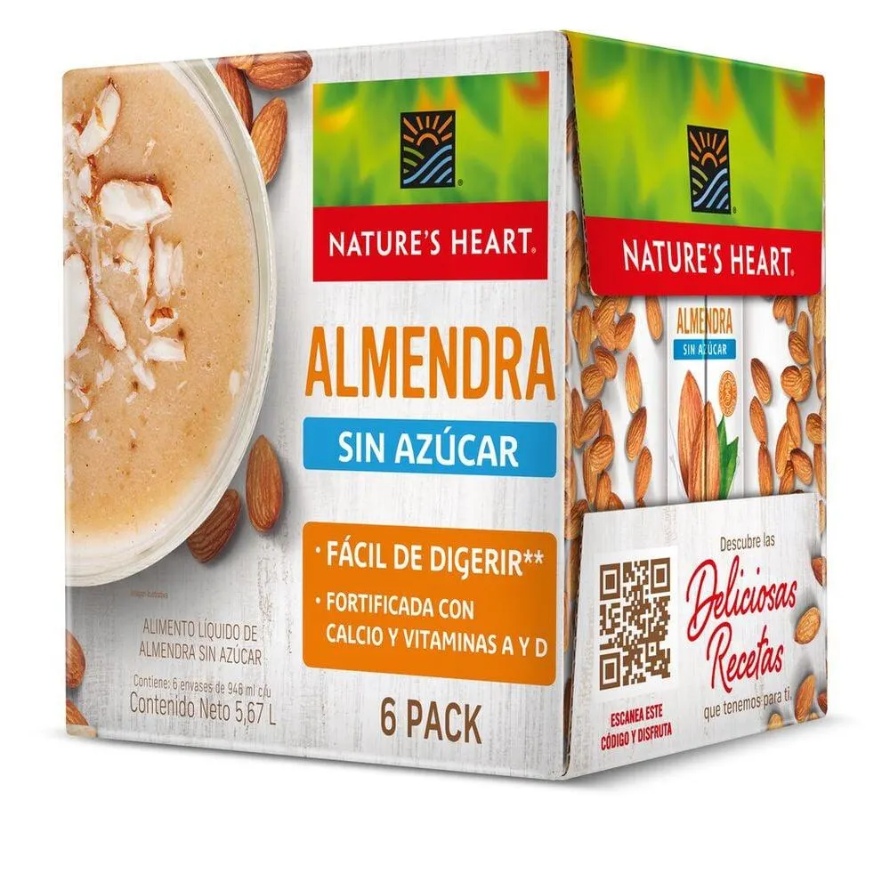 Bebida de Almendra sin Azúcar Nature's Heart 6/946 ml