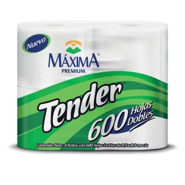 Higienico Tender con 4 piezas de 600 hojas