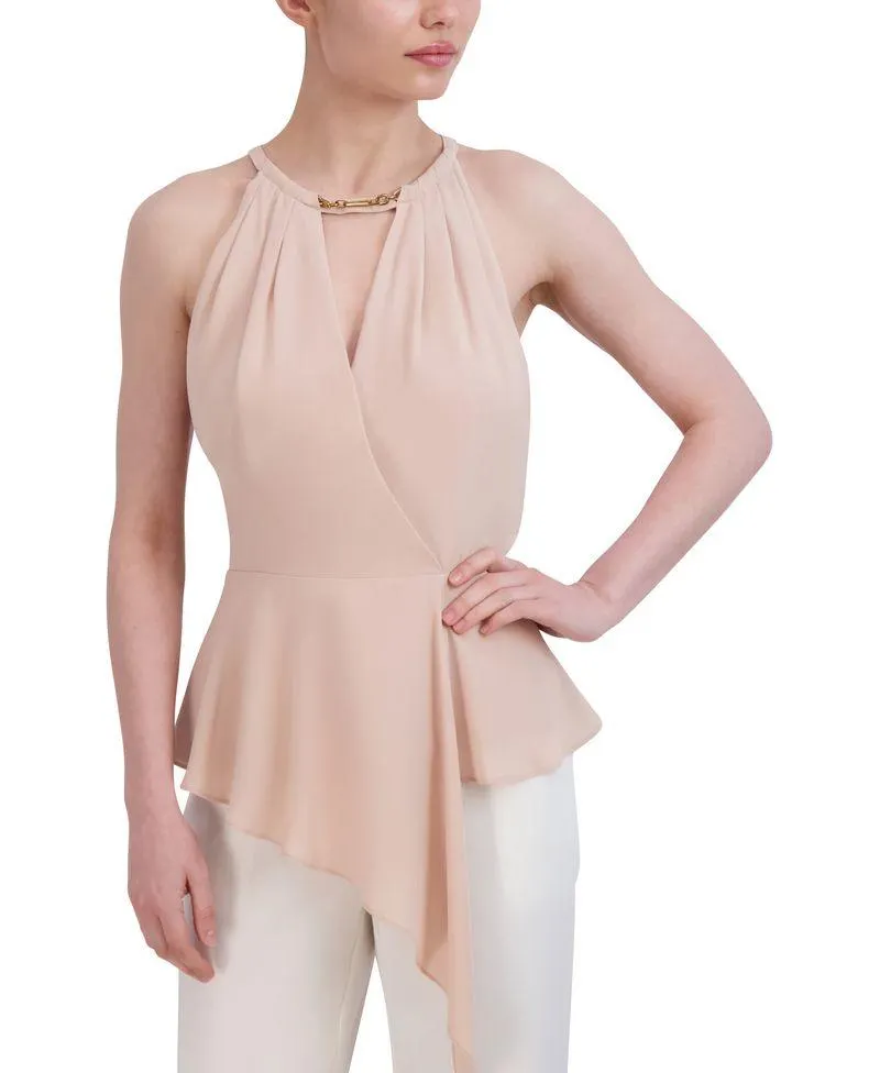 Blusa Halter con Cadena y Peplum