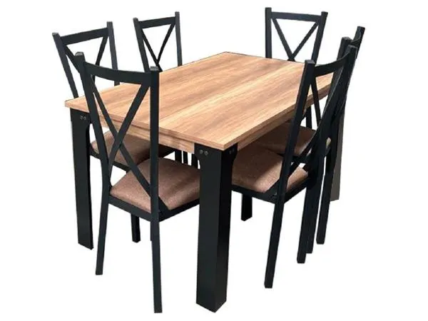 Antecomedor Tubular Ximena 6 Sillas Parota