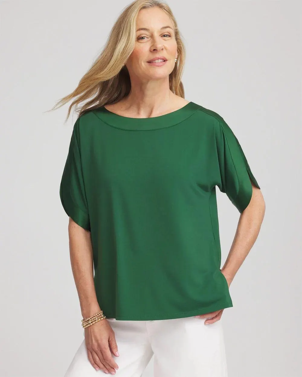 Jersey & Satin Dolman Tee