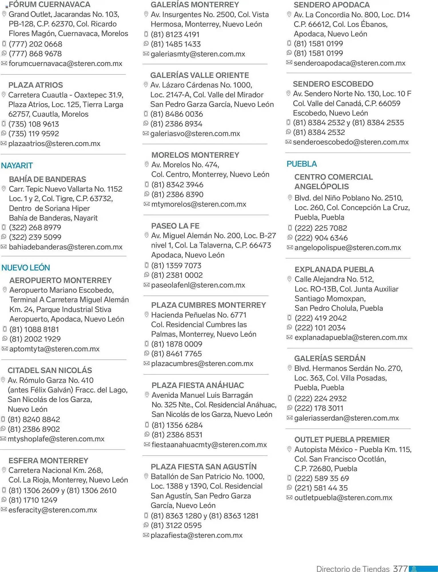 Catálogo de Catálogo Steren 1 de enero al 1 de enero 2027 - Pagina 389