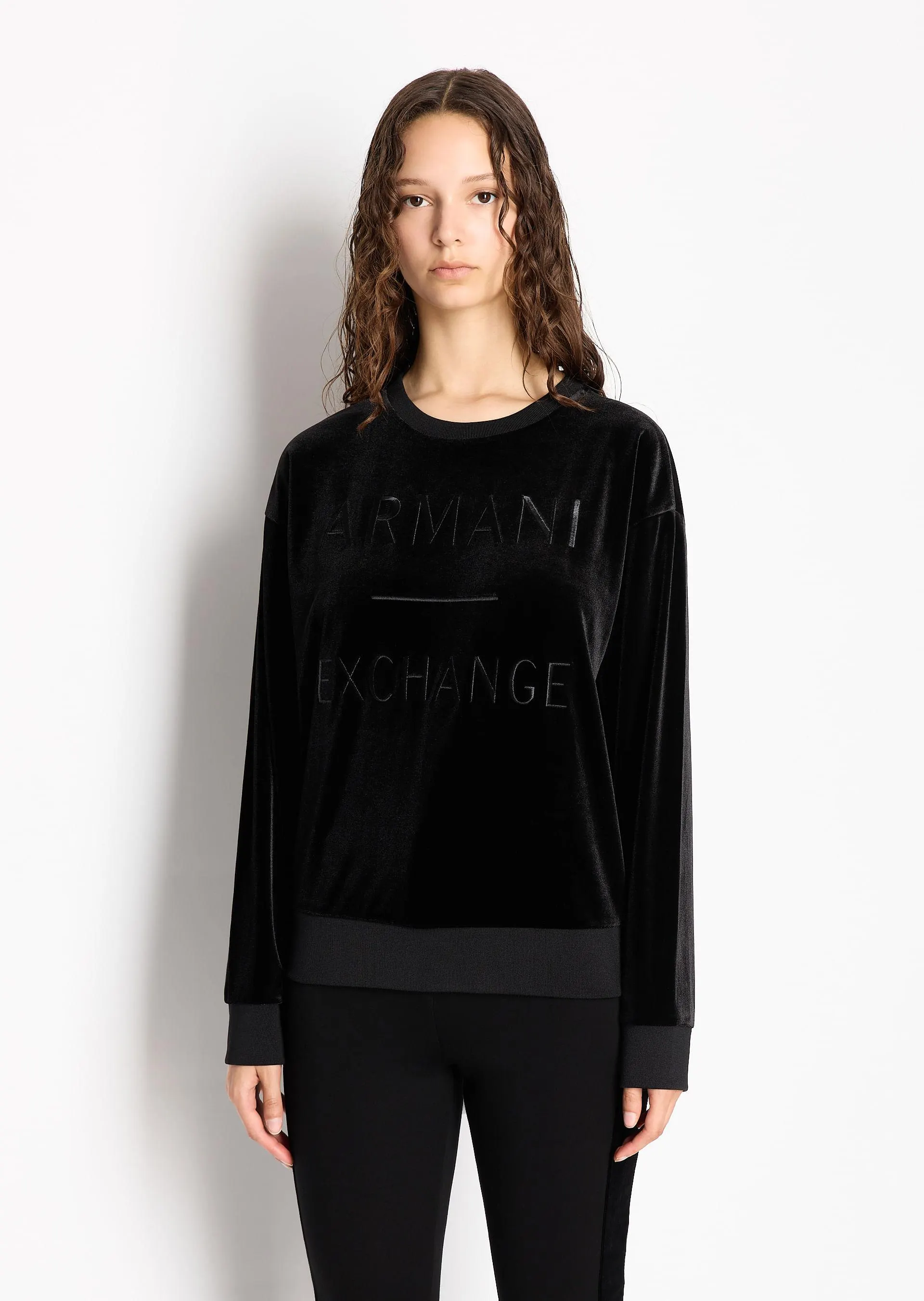 Sudadera de terciopelo con logo bordado