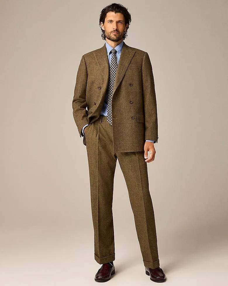 Kenmare Relaxed-fit double-breasted suit jacket in merino wool