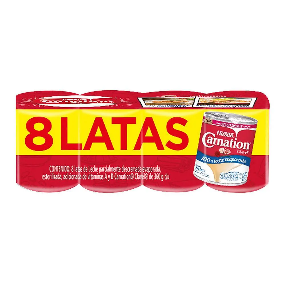Leche Evaporada Carnation 8 / 360g