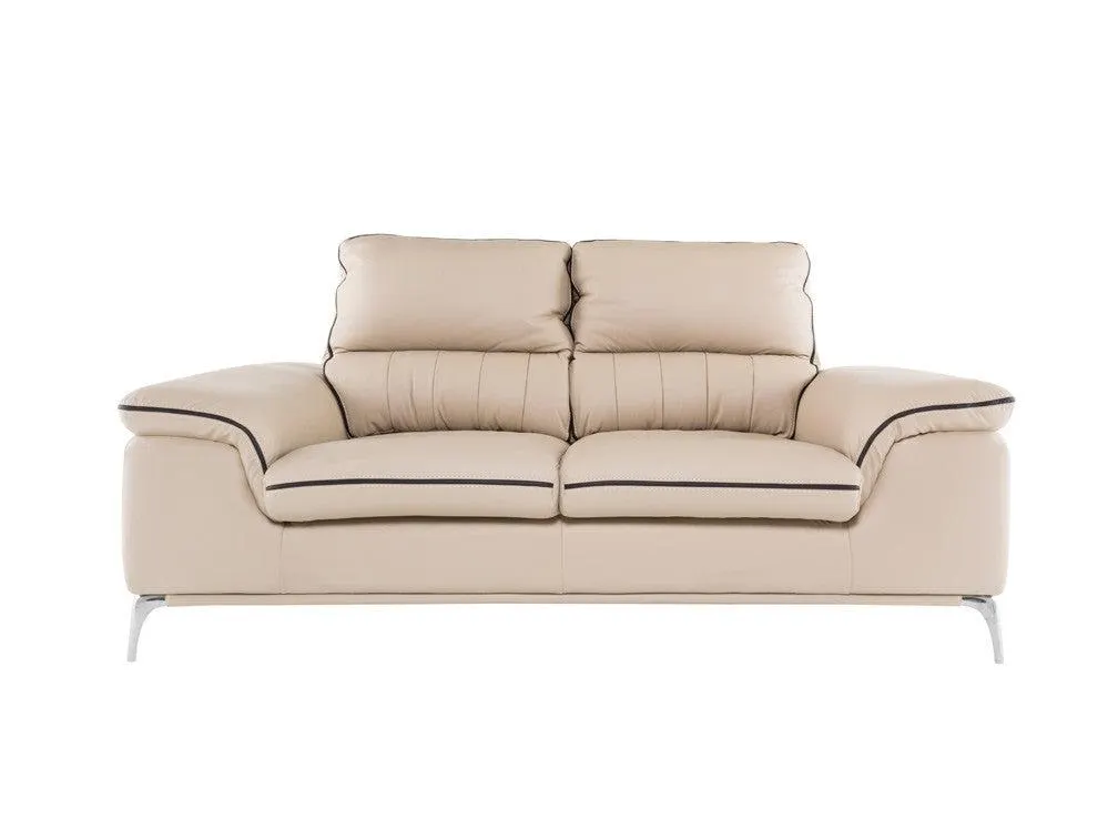 Love Seat de Piel Beige Aura Shuda