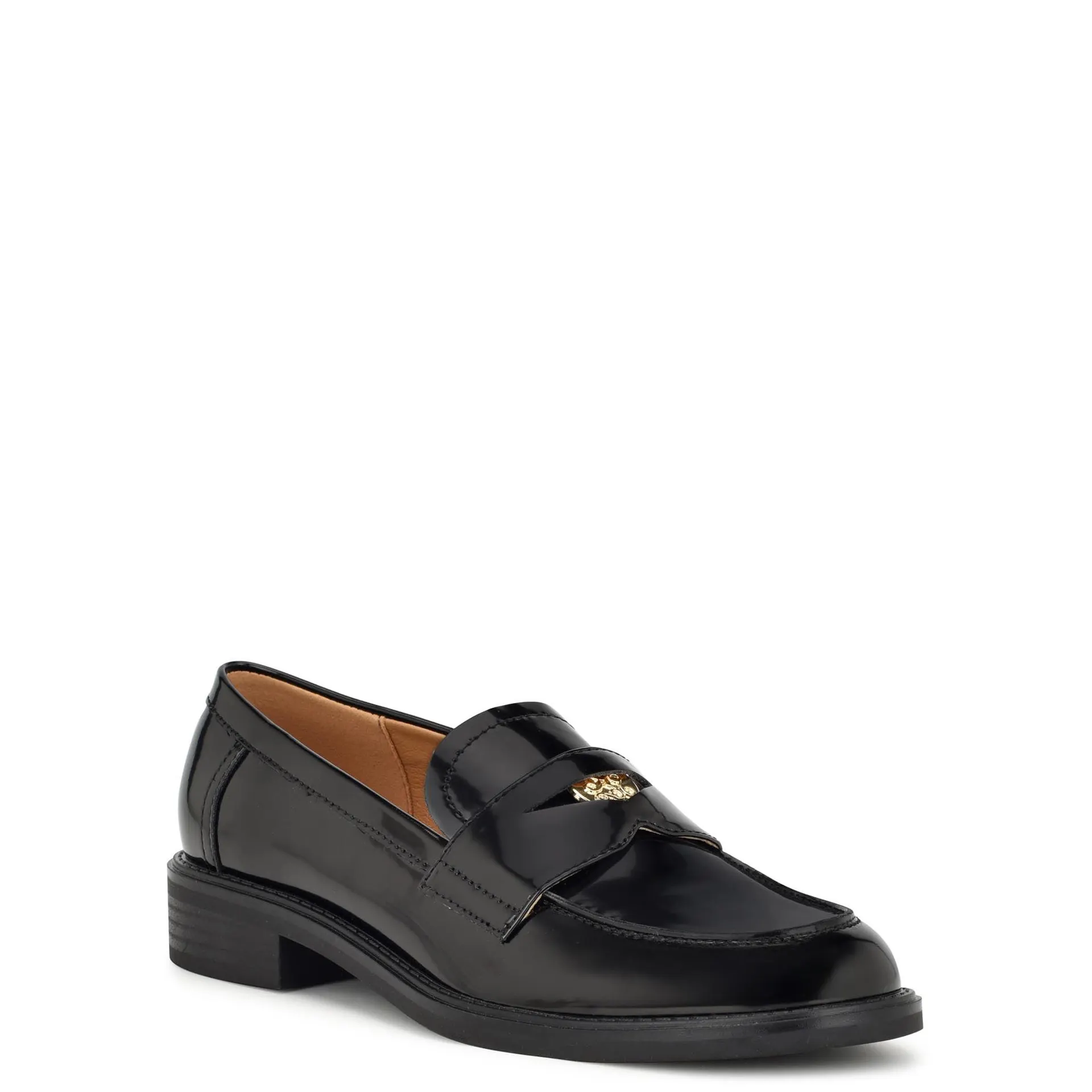 Zapato Tipo Mocasin Seeme3 Piel Acabado Charol Negro Nine West