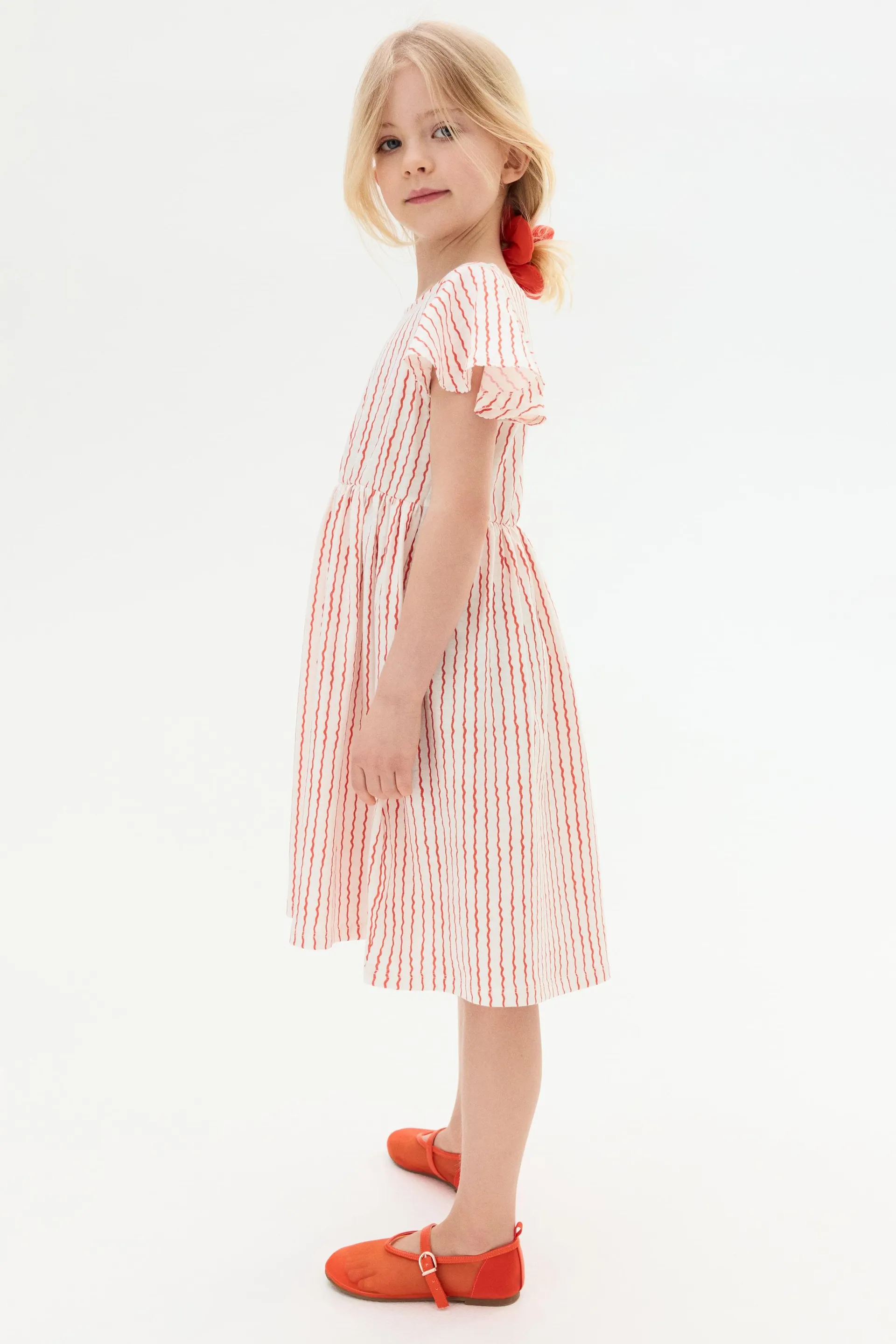 Vestido de algodón con mangas mariposa