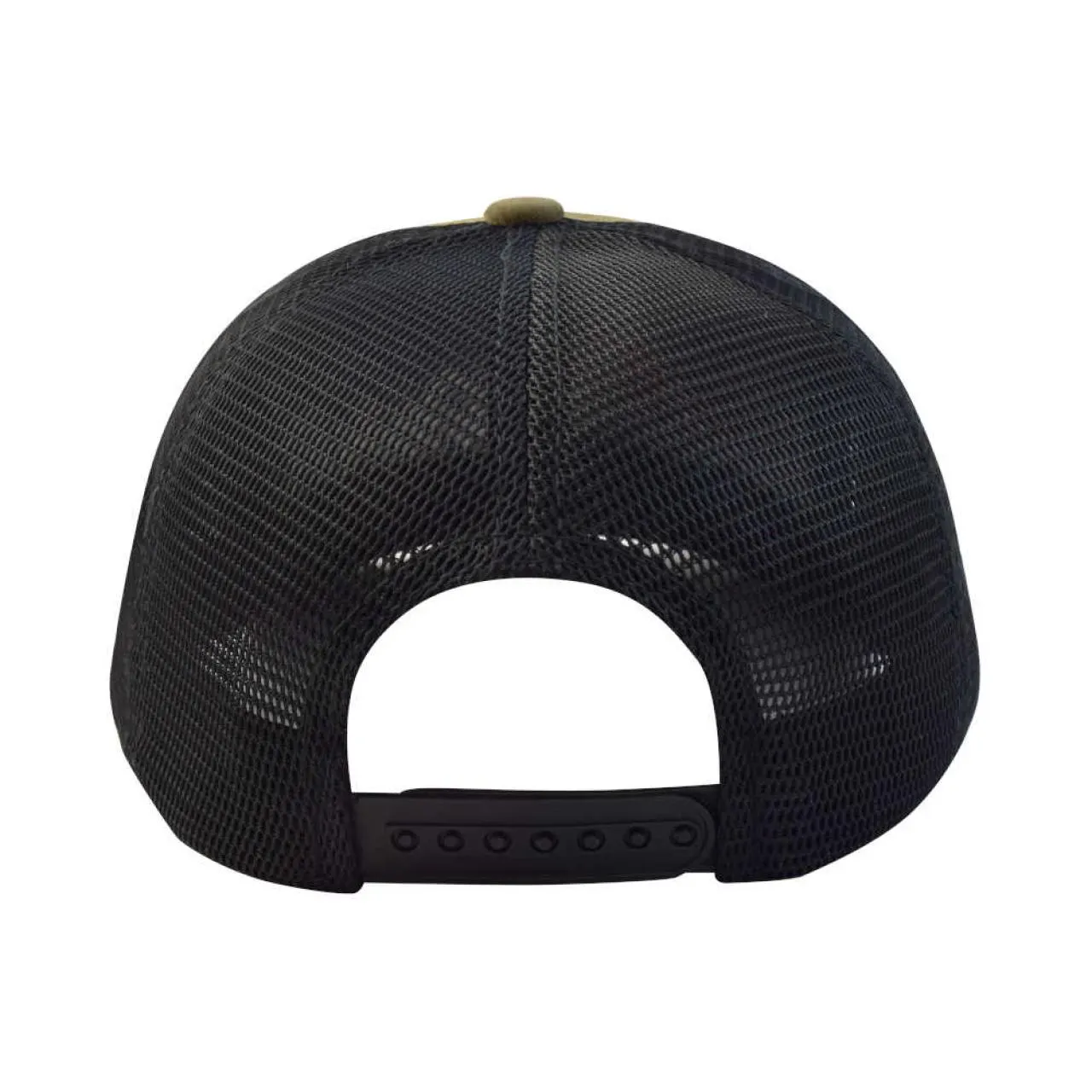 Gorra con malla y ajustador snapback de plástico, follow your road, verde/negro