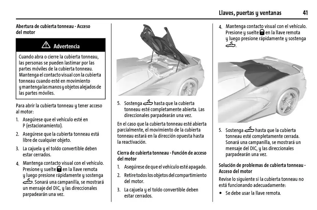 Catálogo de Chevrolet Corvette Stingray Manual del propietario 22 de enero al 31 de diciembre 2025 - Pagina 42