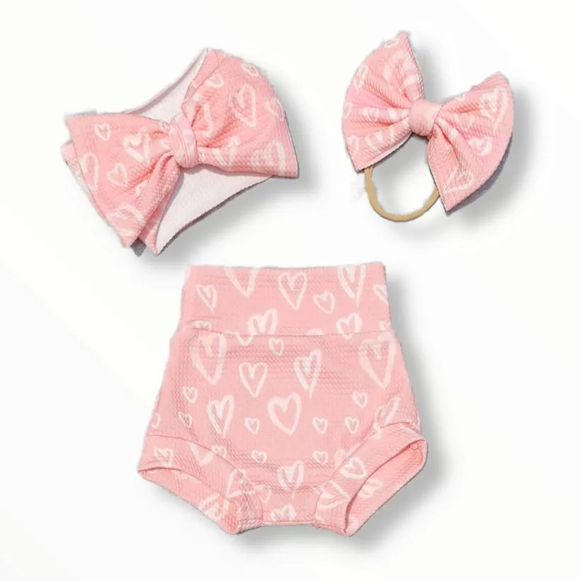 Set corazones rosa