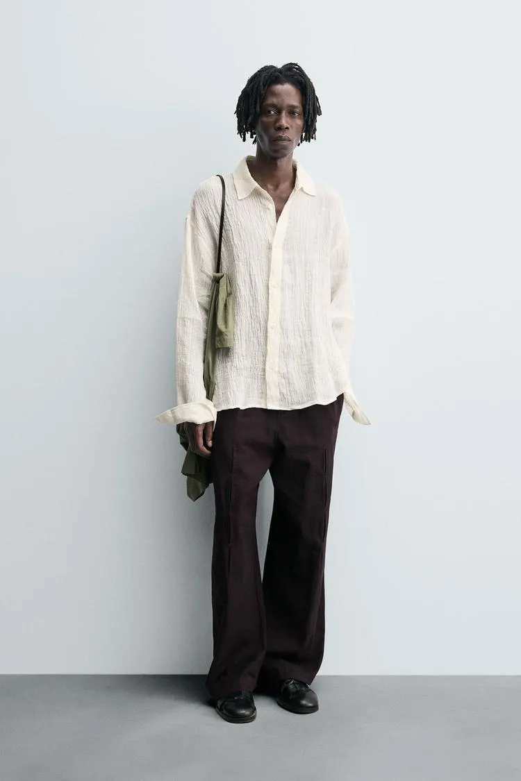 CAMISA 100% LINO EFECTO ARRUGADO