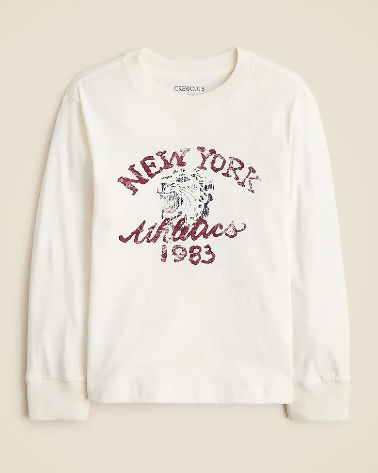Kids' long-sleeve "New York Athletics" graphic T-shirt