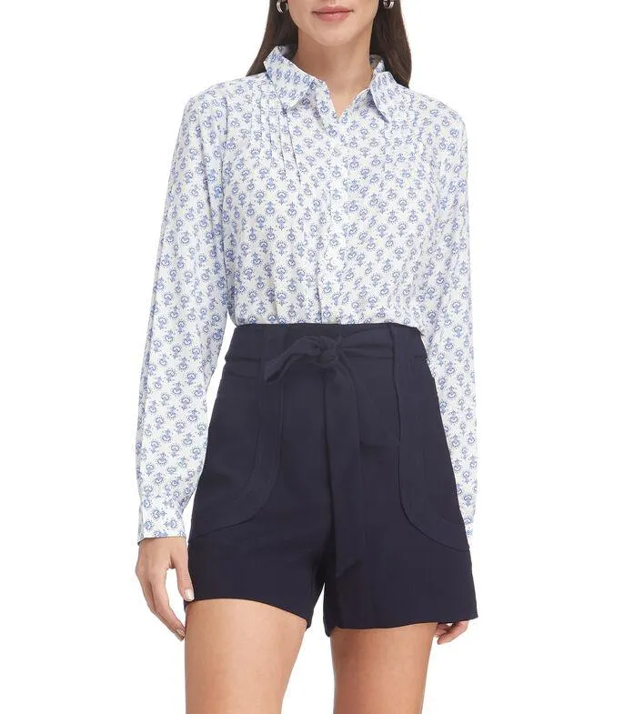 Camisa de manga larga con flores Mujer