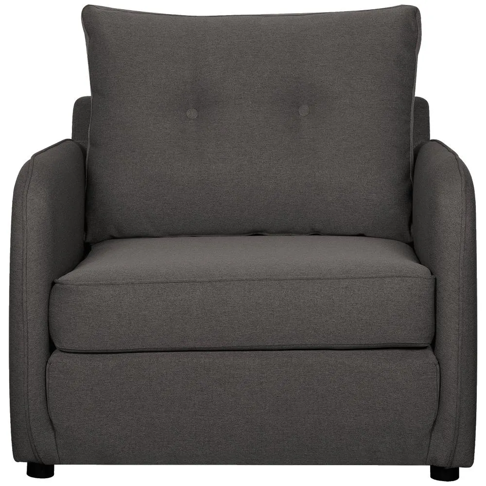 Theo - Sillón convertible cama estilo moderno con tela color gris mouse