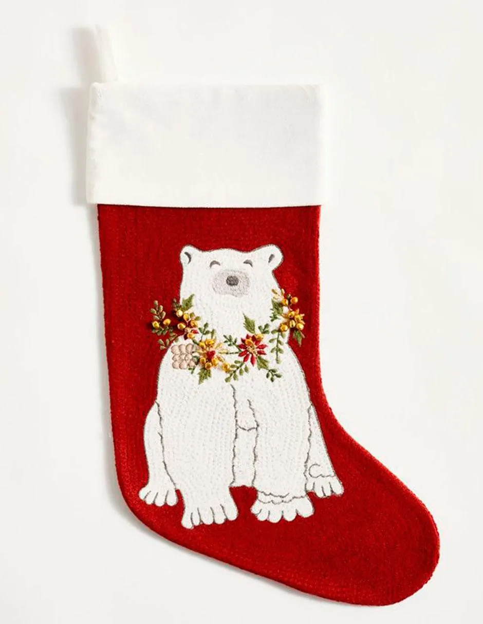 Bota decorativa Stockings estampado navideño