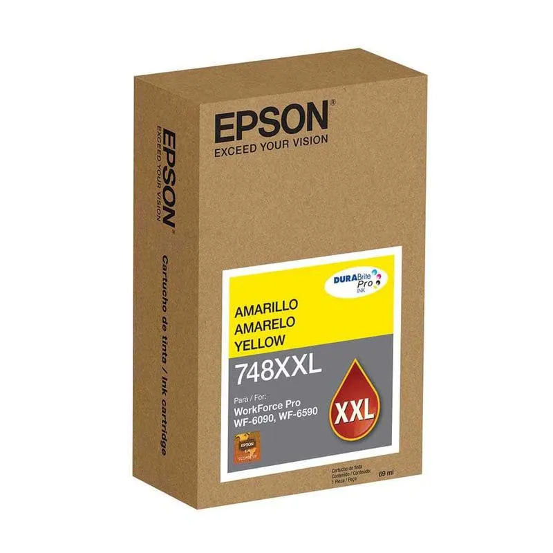 Cartucho de Tinta 748XXL Amarillo Compatible con WF-6590 Epson