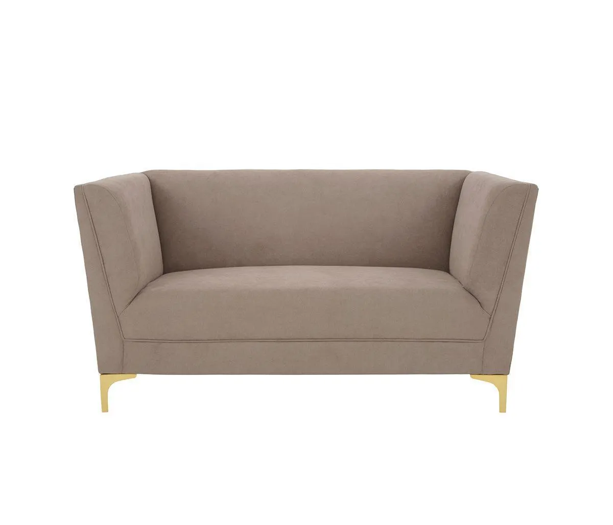 Sofá 2 cuerpos Navarra pata dorada - Taupe