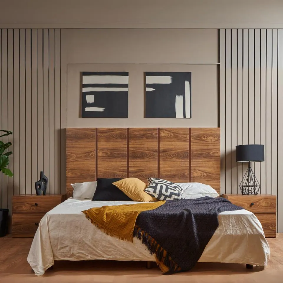 Cabecera con 2 burós Loula - Nogal