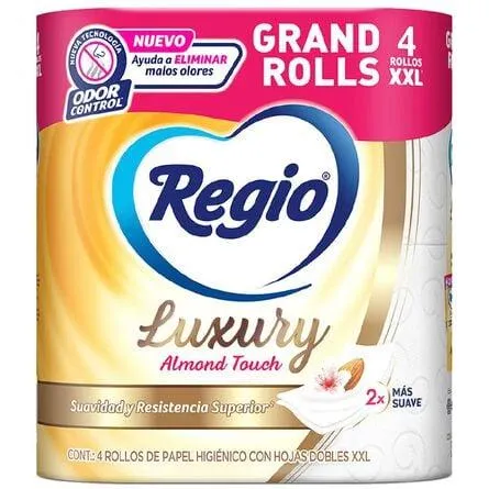 Papel Higiénico Regio Luxury Almond Touch 4 rollos