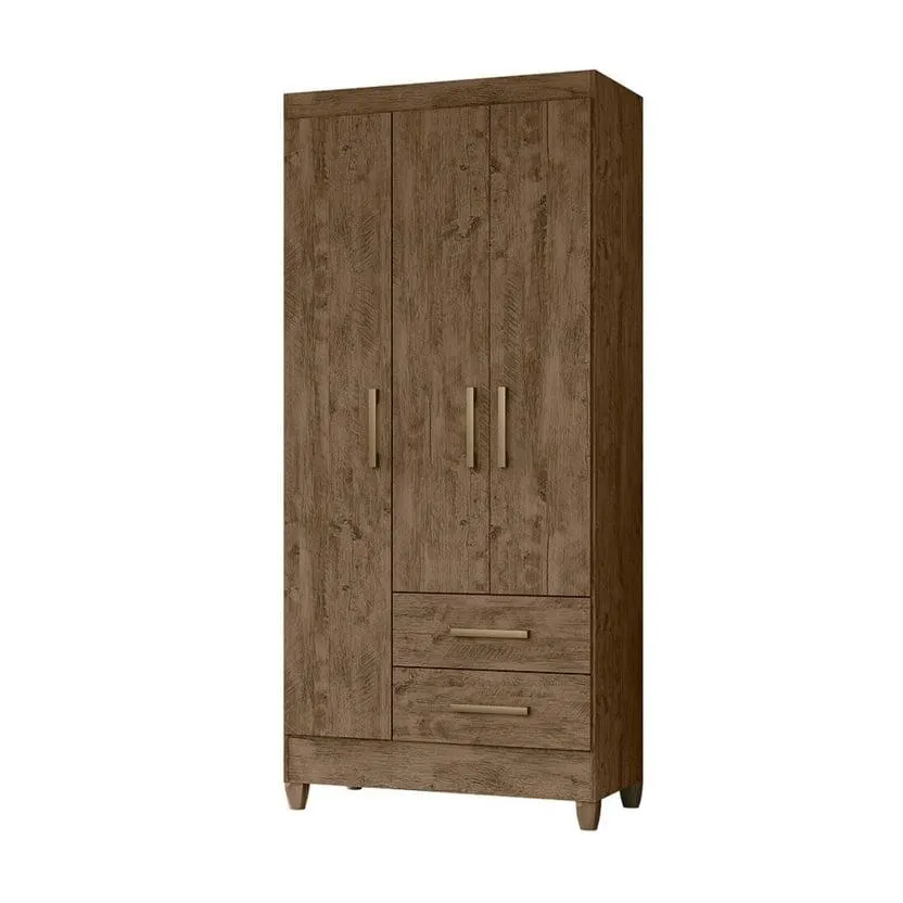 Closet Lima Nogal 3 puertas 2 cajones