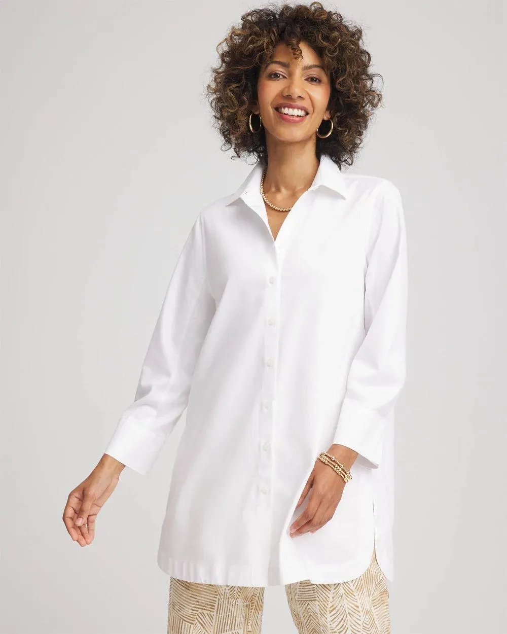 No Iron ™ Classic Button Down Tunic