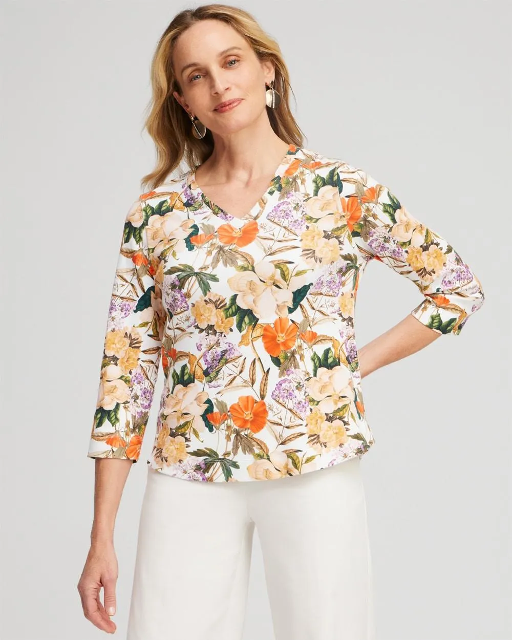 Floral 3/4 Sleeve Tee