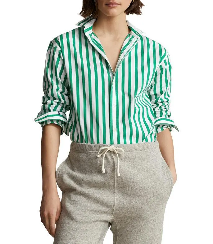 Camisa rayada manga larga Mujer