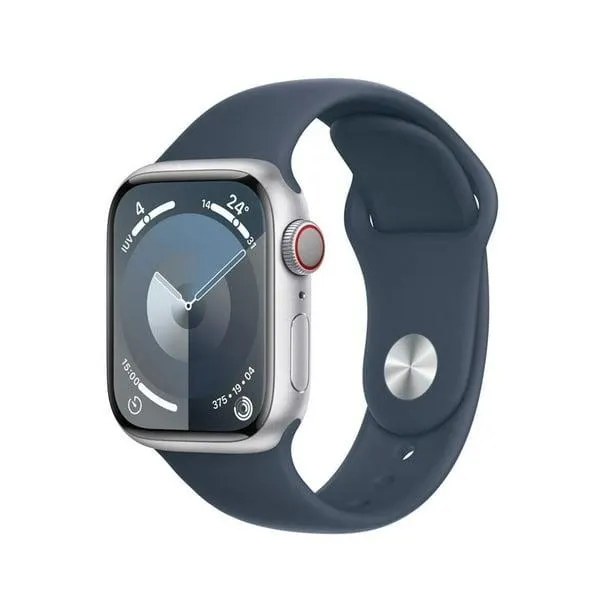 Smartwatch Apple Series 9 (GPS + Cellular) Caja de aluminio Plata 41MM correa deportiva Azul talla M/L