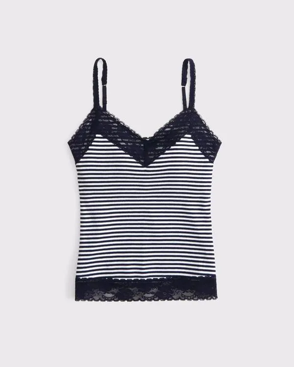 Bra-Free Lace-Trim Rib Cami