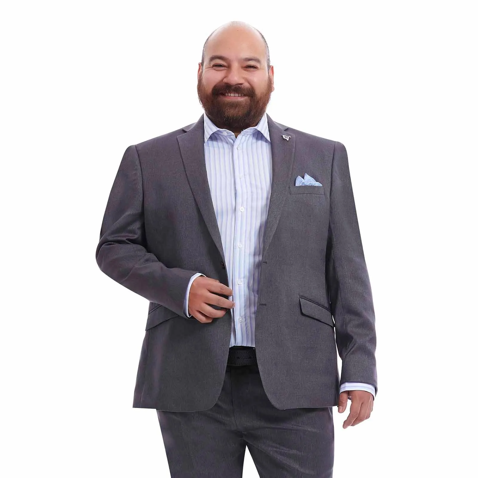 Saco formal para hombre | Gris Oxford | Tallas extras