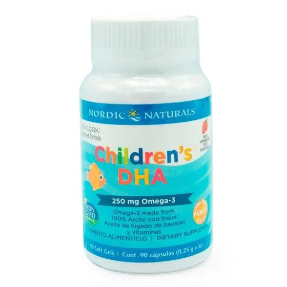 Children's DHA Omega 3 para Niños Nordic Naturals Fresa 90 Cápsulas