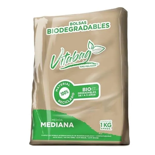 Bolsa Vitabag camiseta biodegradable poliseda chica con 230 piezas