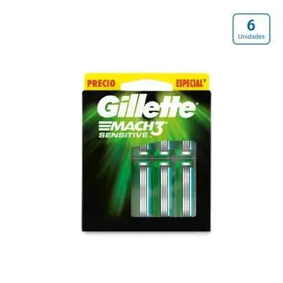 Repuesto Gillette Mach3 Sensitive x 6 unds