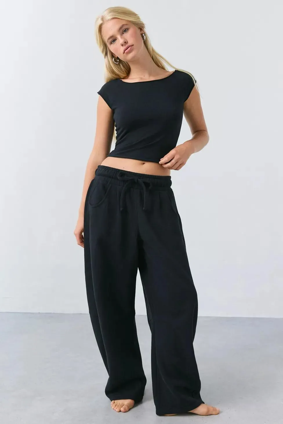 Out From Under Cotton Compression Boatneck Cropped Tee