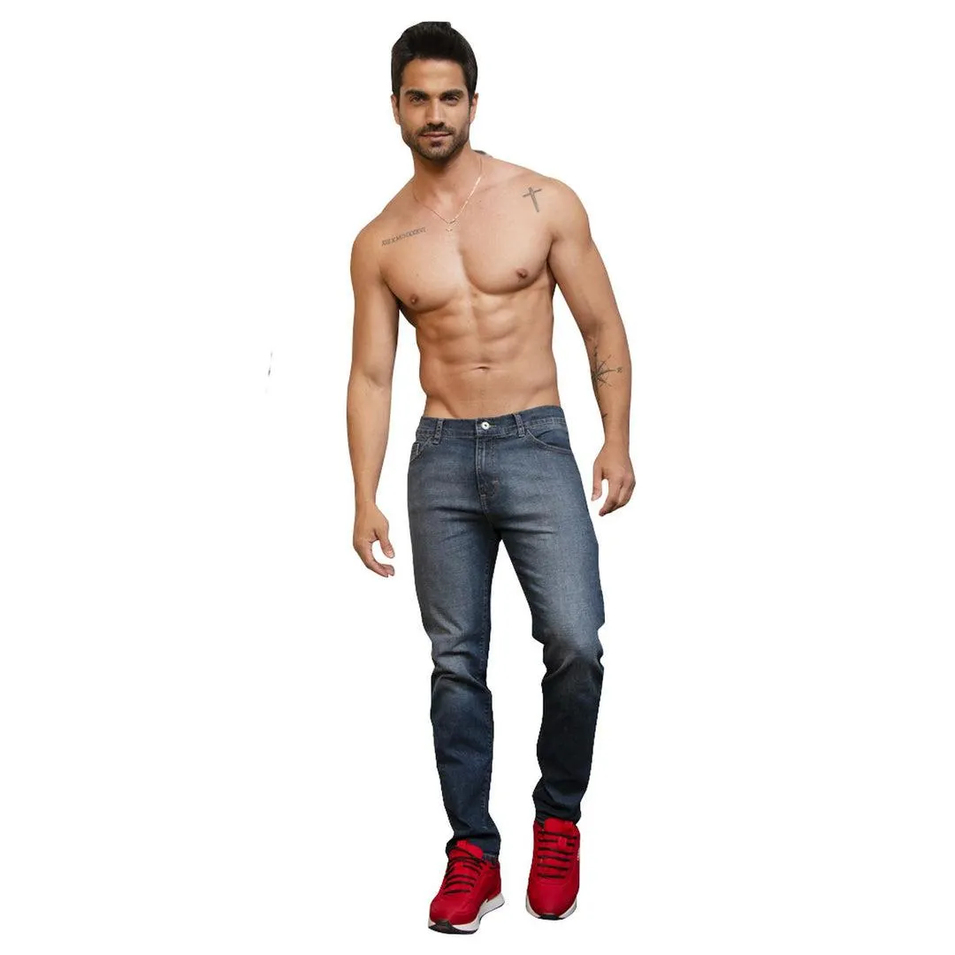 Jeans Para Hombre Slim Fit Lisos Casuales Cómodos Stone