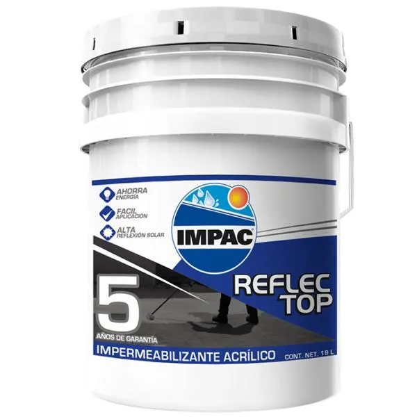 Impermeabilizante Acrílico Reflec Top 5 Años Blanco Cub 18 lts – Impac VCIIMR5BL1W
