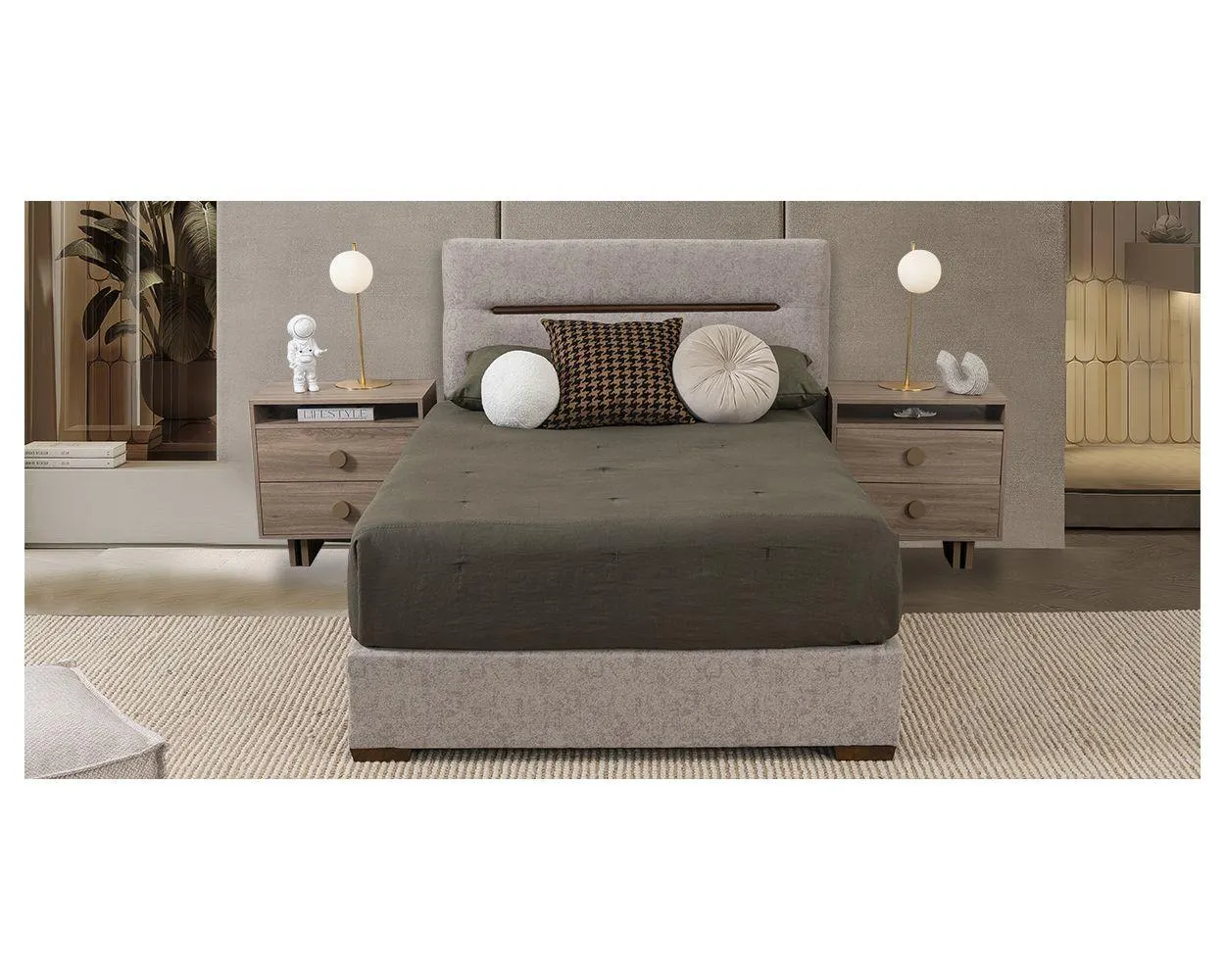 Cama Matrimonial Bianca Beige