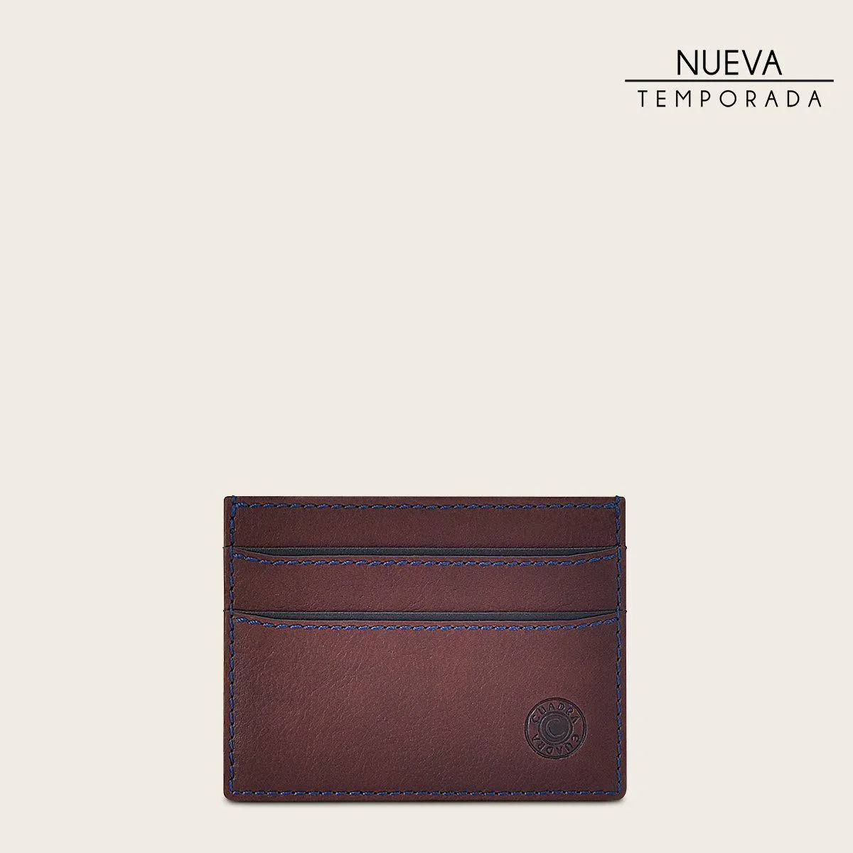 Tarjetero para caballero en piel genuina.