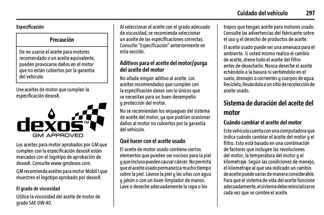 Catálogo de Chevrolet Corvette Stingray Manual del propietario 22 de enero al 31 de diciembre 2025 - Pagina 298
