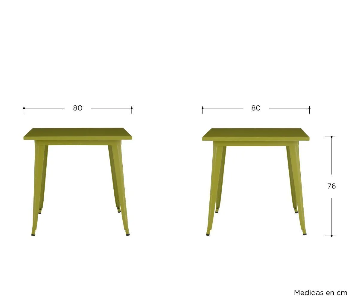 Mesa de comedor Tolix 80 cm - Verde