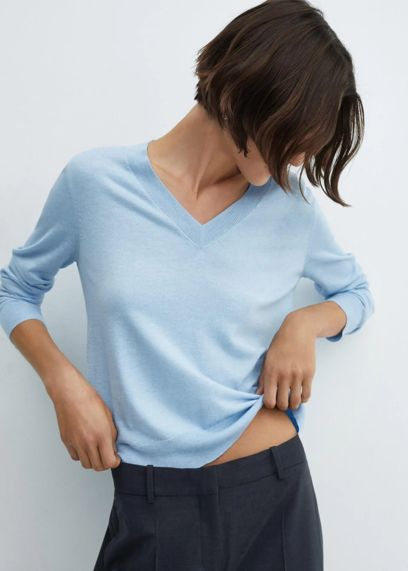 Jersey punto cuello pico