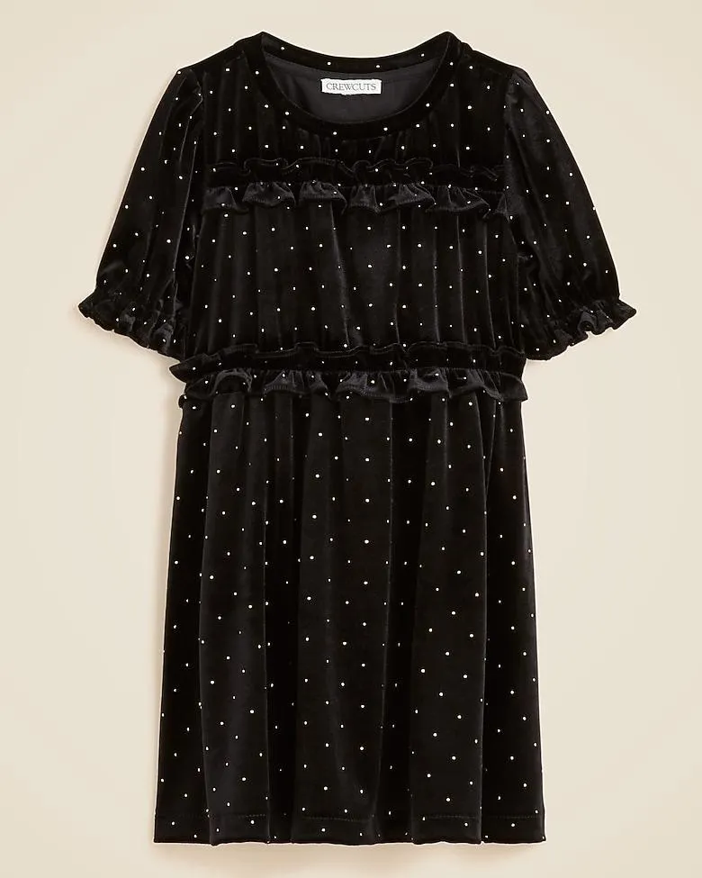 Girls' studded velvet dress