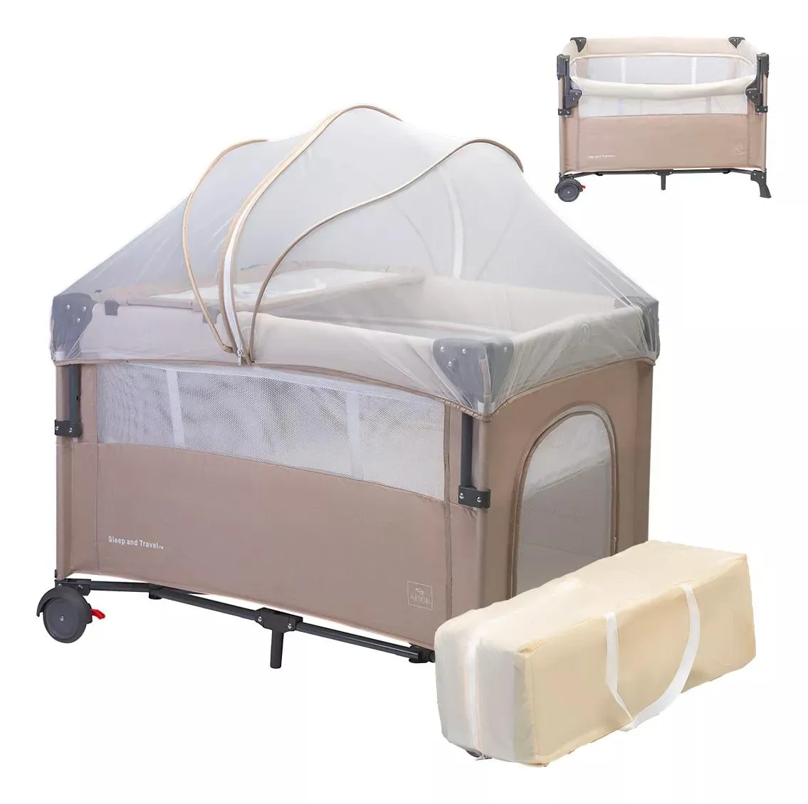 CORRAL COLECHO BEIGE CON CAMBIADOR Aeiou